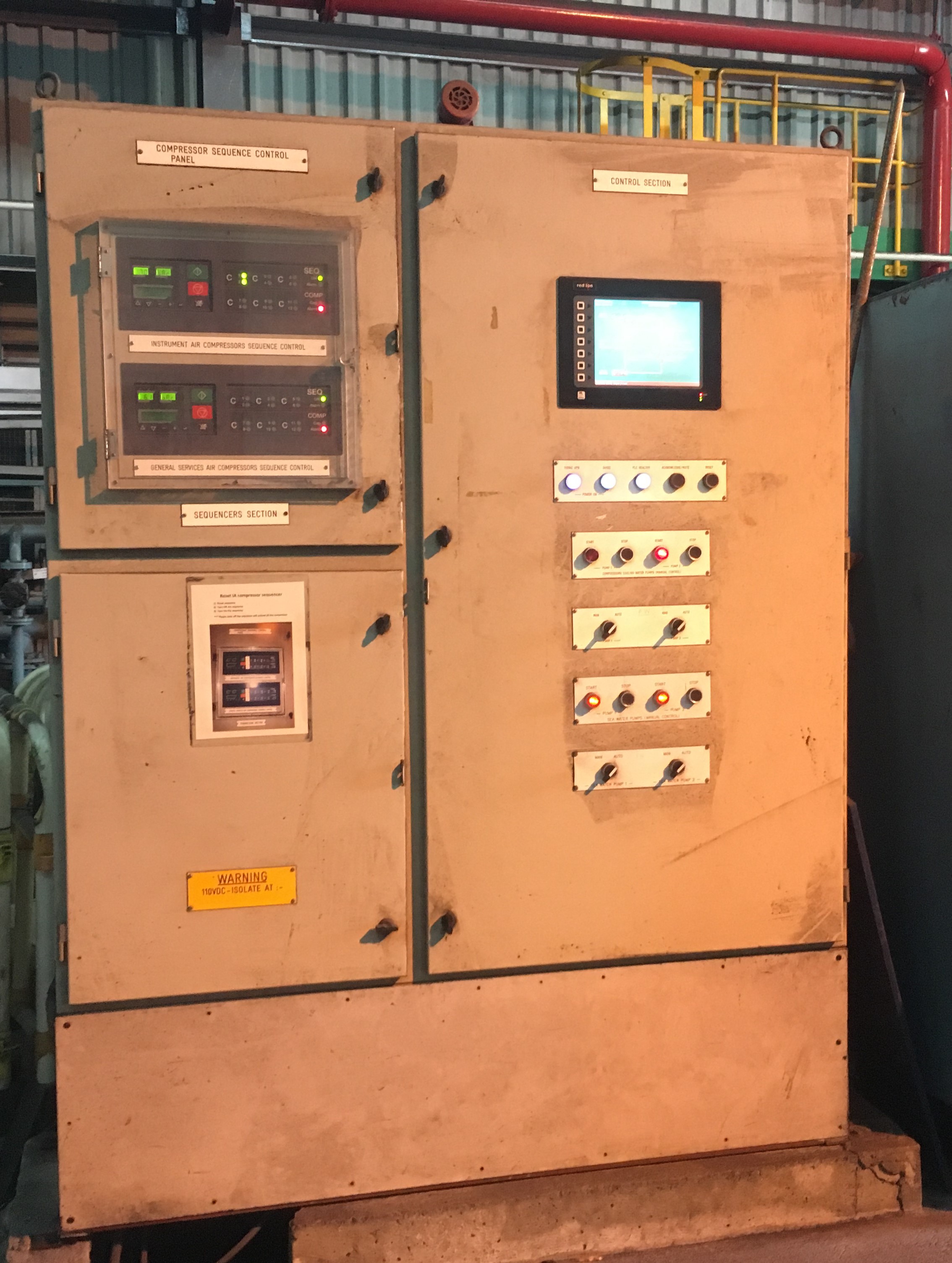 External View of CPA Compressor House Compressed Air PLC Panel Before Works